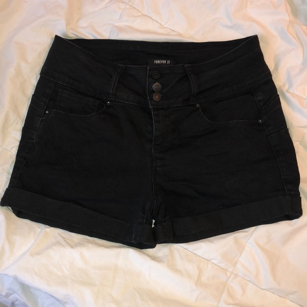 Forever 21 black jean shorts